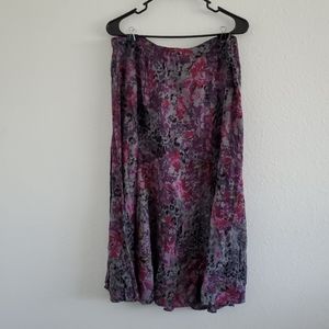 White Stag Dark Purple Print Midi Skirt